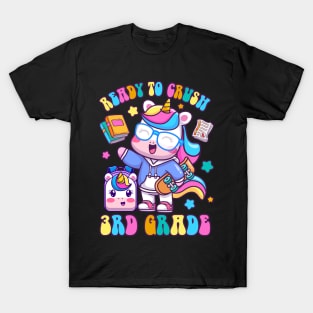 Kids 3rd Grade Unicorn First Day of School Girls Rainbow T-Shirt